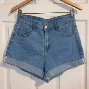 New Light Blue Jean Shorts, Size M